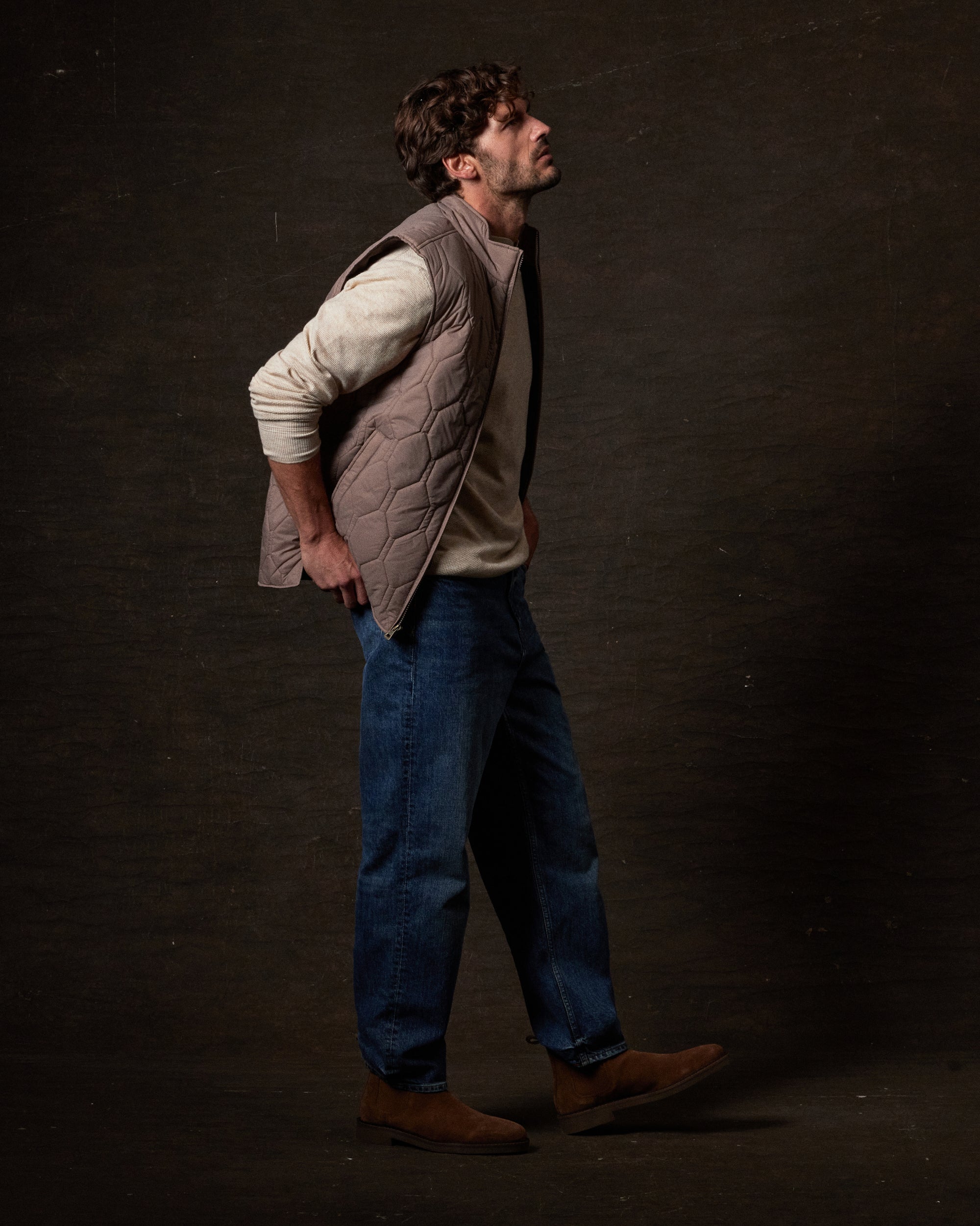Hexagon Quilted Lightweight Vest in Mountain Trail