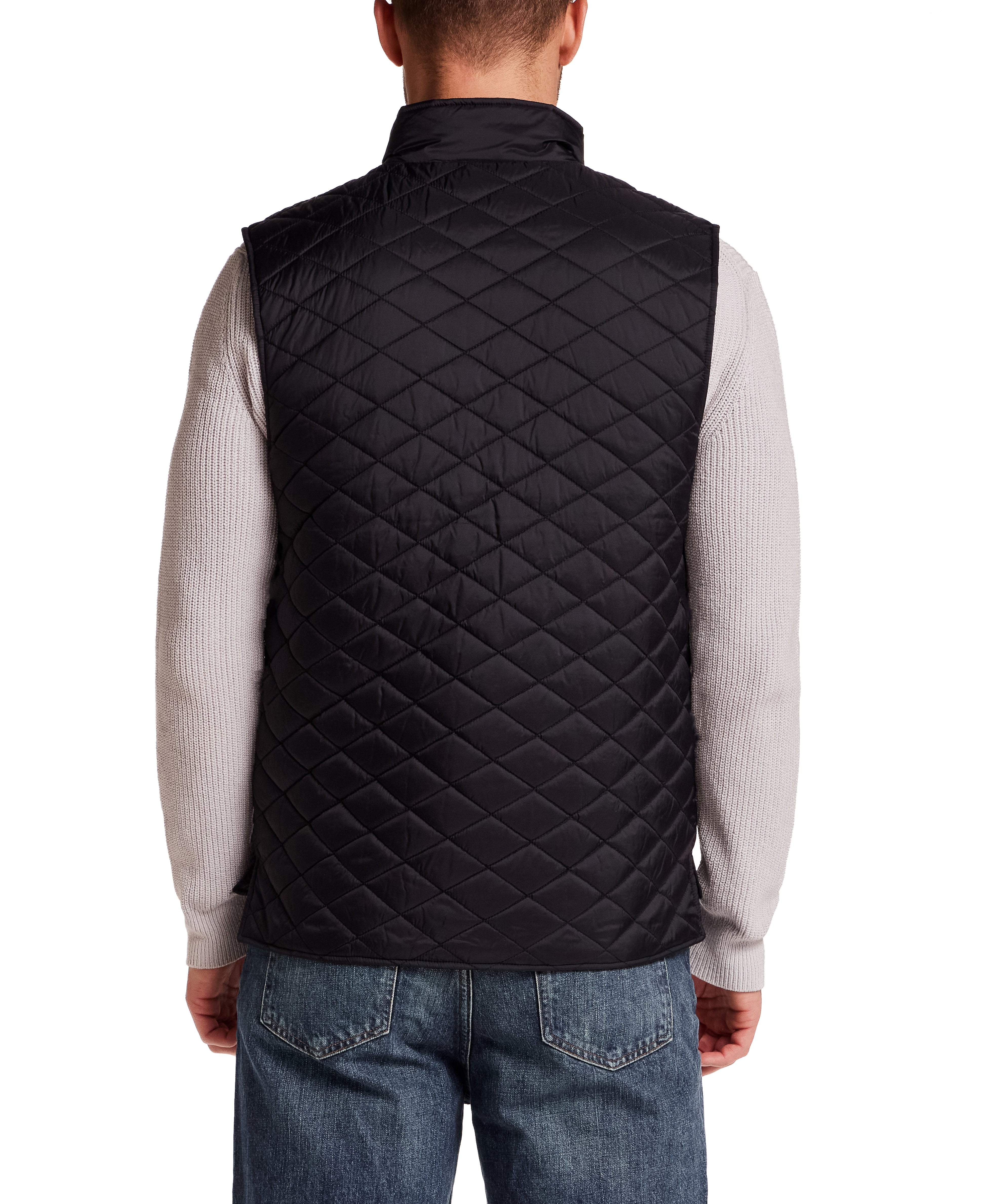 Horizontal Diamond Quilted Vest in Black