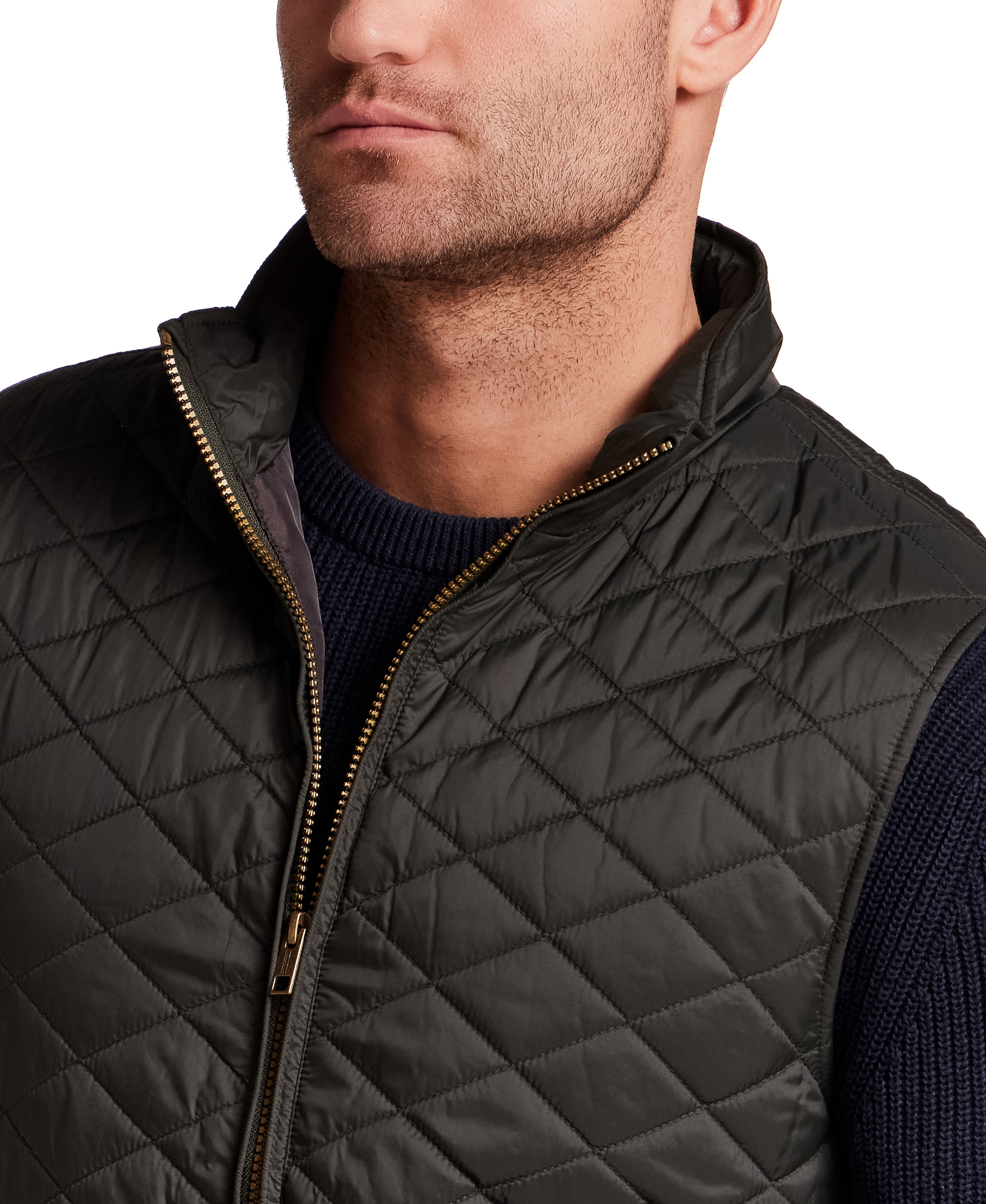 Horizontal Diamond Quilted Vest in Rosin