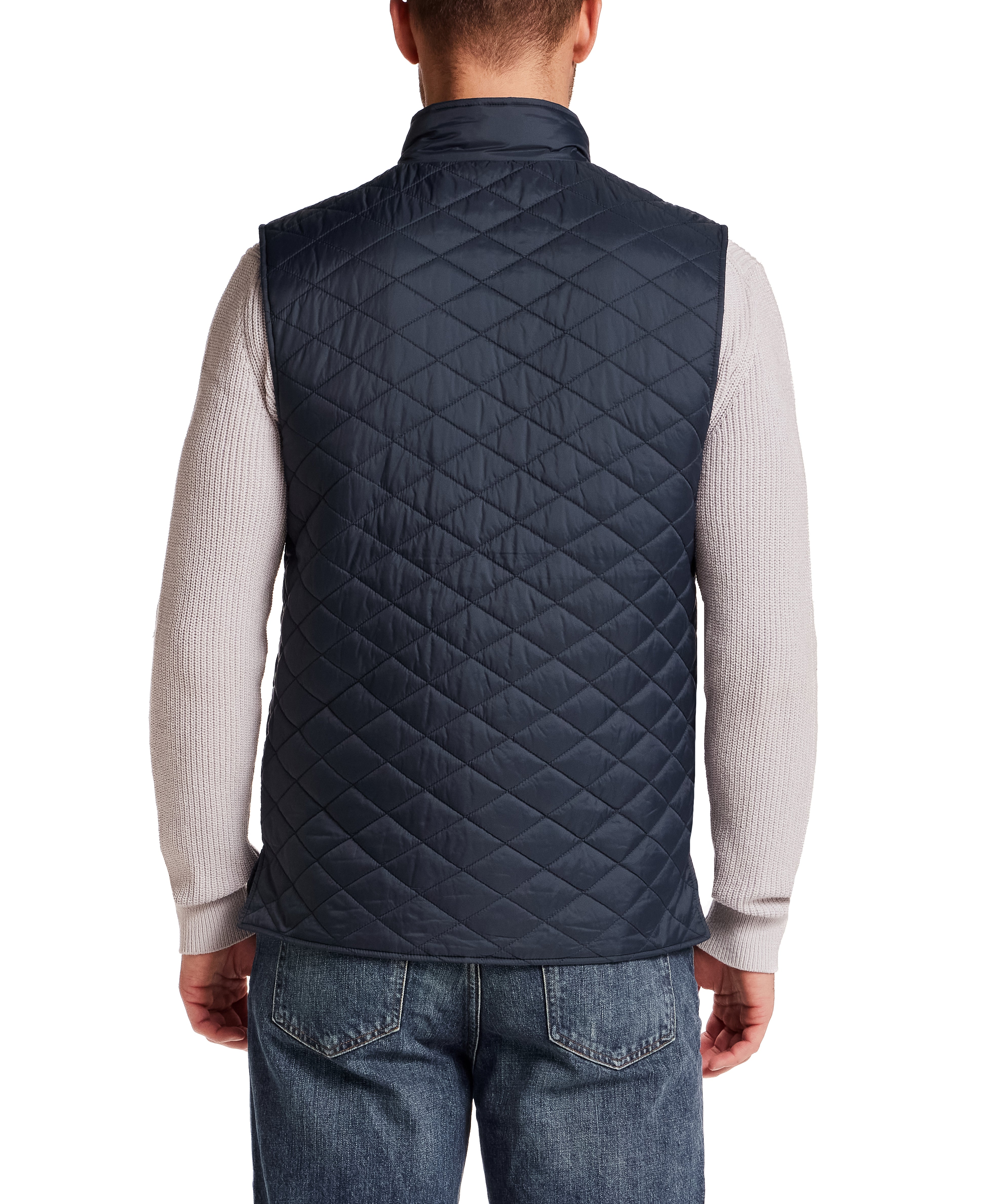 Horizontal Diamond Quilted Vest in Slate