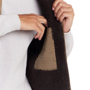 Sherpa Lined Mixed Media Puffer Vest in Kangaroo