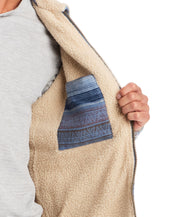 Berber Lined Southwest Rancher Jacket in Dusty Blue