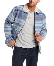 Berber Lined Southwest Rancher Jacket in Dusty Blue