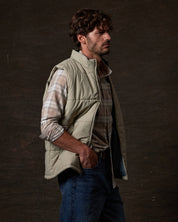 Matte Coated Shell Puffer Vest in Abbey Stone