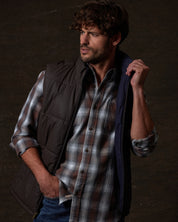 Matte Coated Shell Puffer Vest in Chocolate Torte