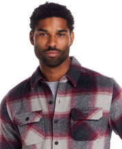 Brushed Unlined Shirt Jacket in Burgundy