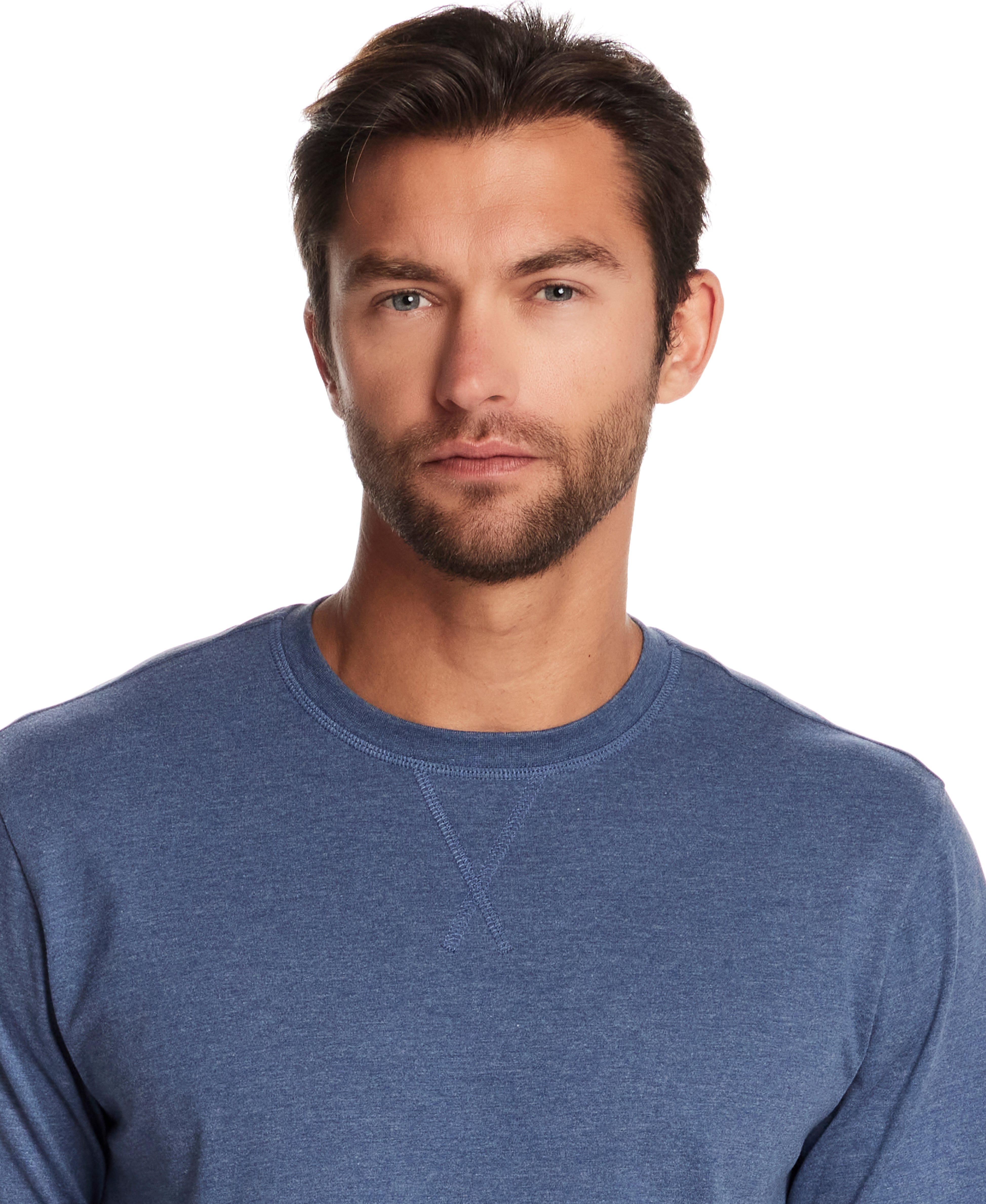 Long Sleeve Brushed Jersey Crew in Ensign Blue