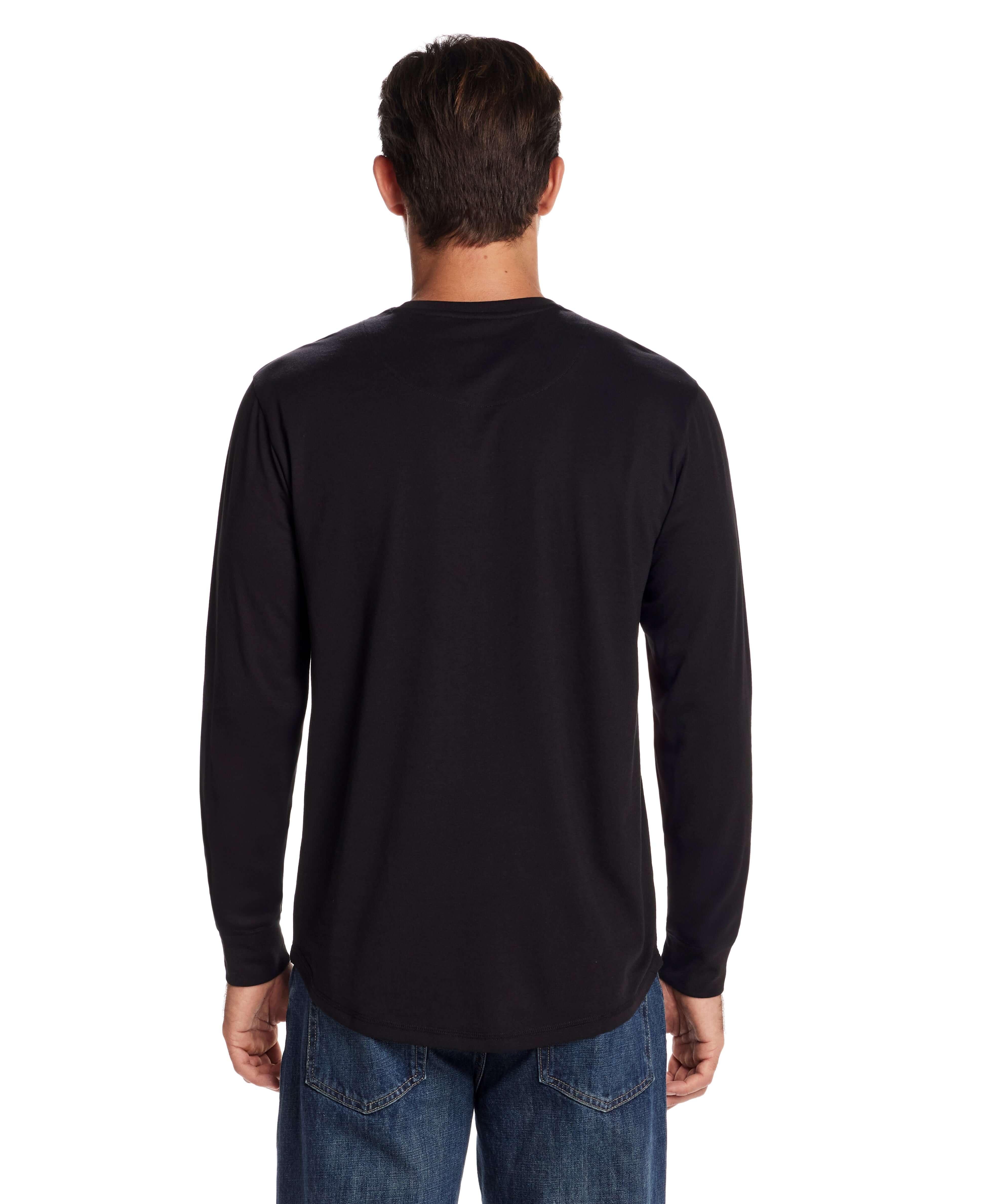 Long Sleeve Brushed Jersey Crew in Black | Weatherproof® Vintage