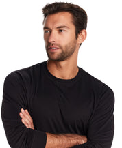 Long Sleeve Brushed Jersey Crew in Black