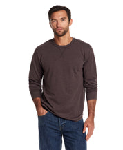 Long Sleeve Brushed Jersey Crew in Mole
