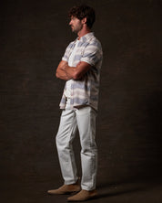 Short Sleeve Burnout Dobby in Insignia Blue