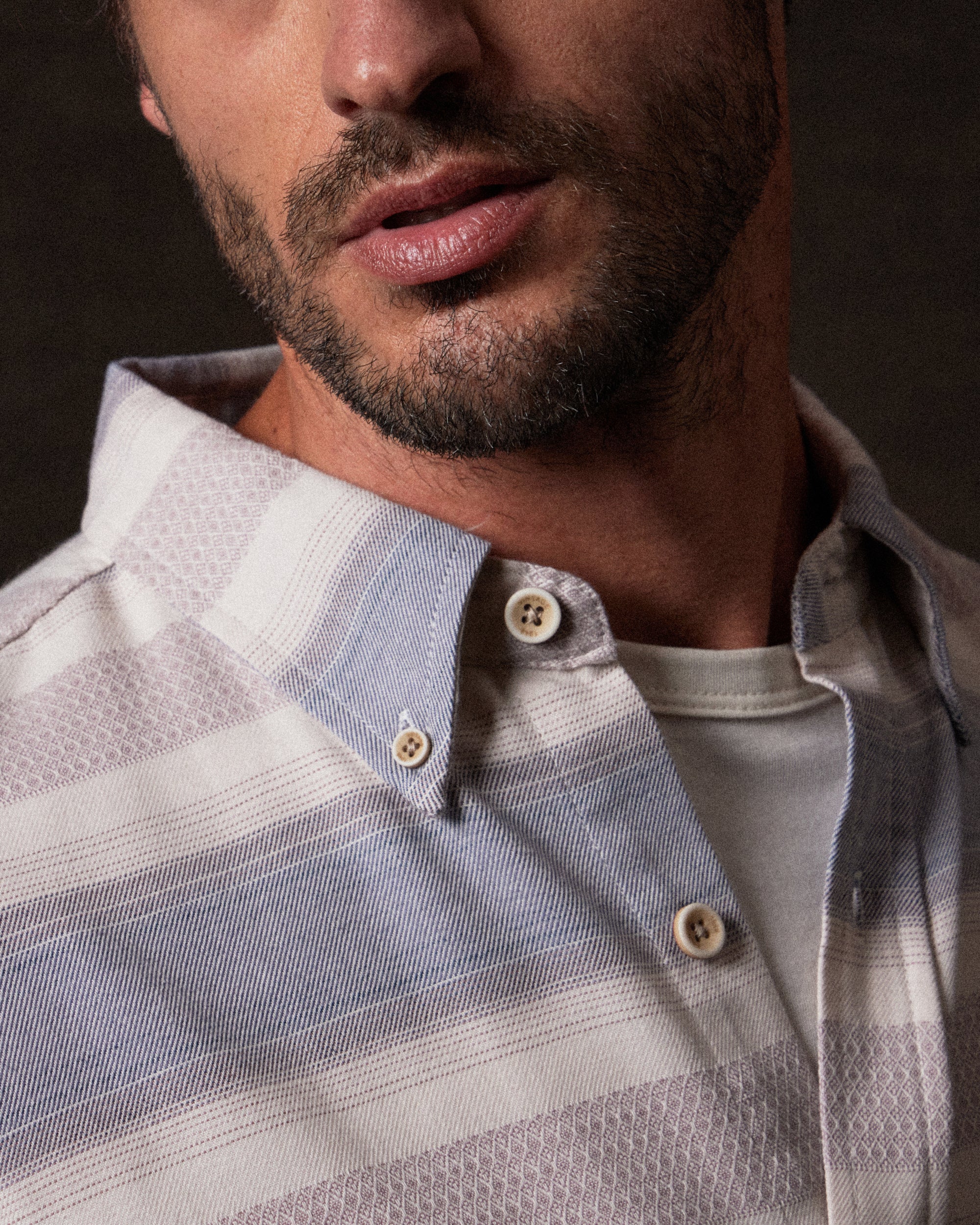 Short Sleeve Burnout Dobby in Insignia Blue