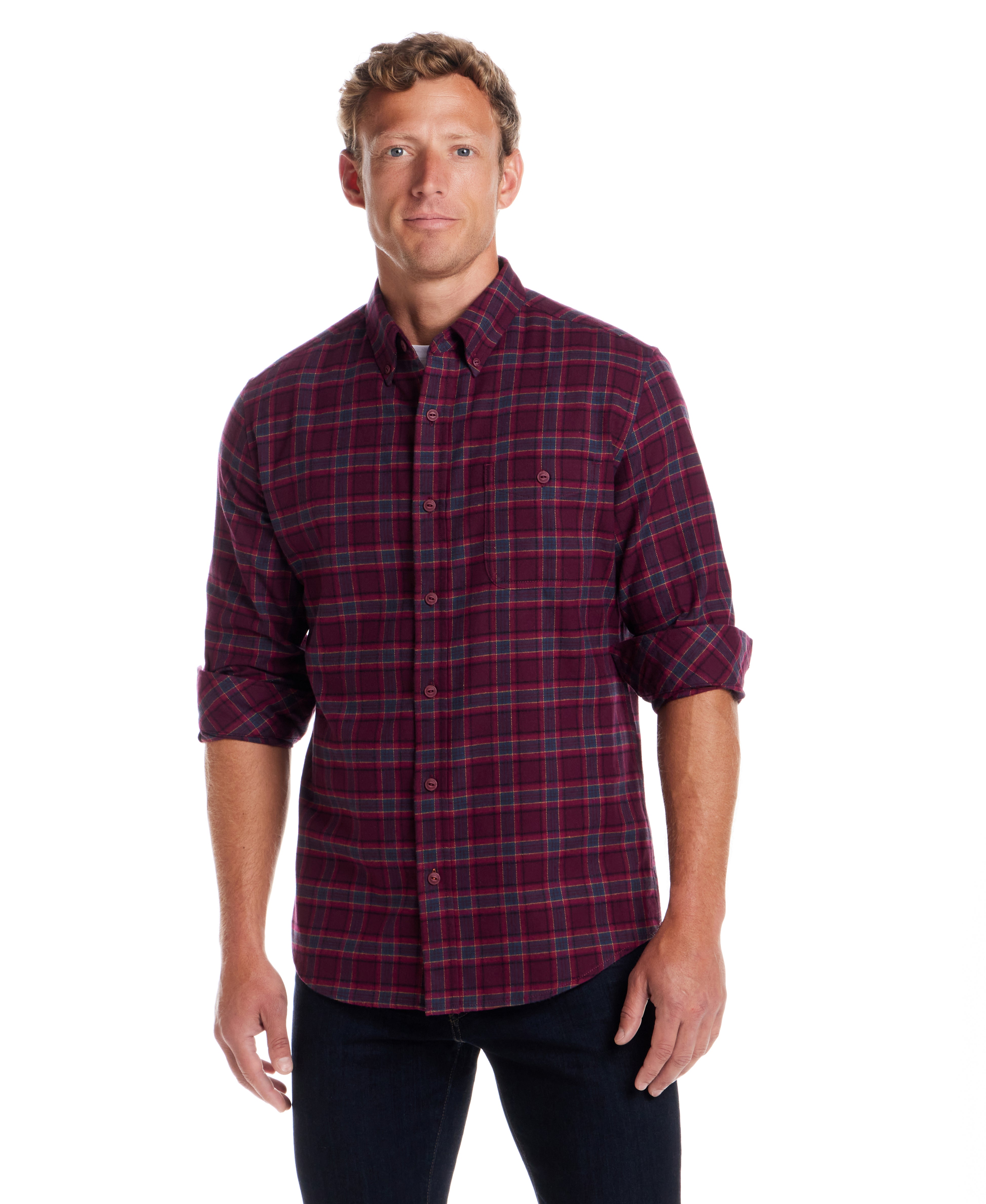 Holiday Antique Flannel in Red Plum