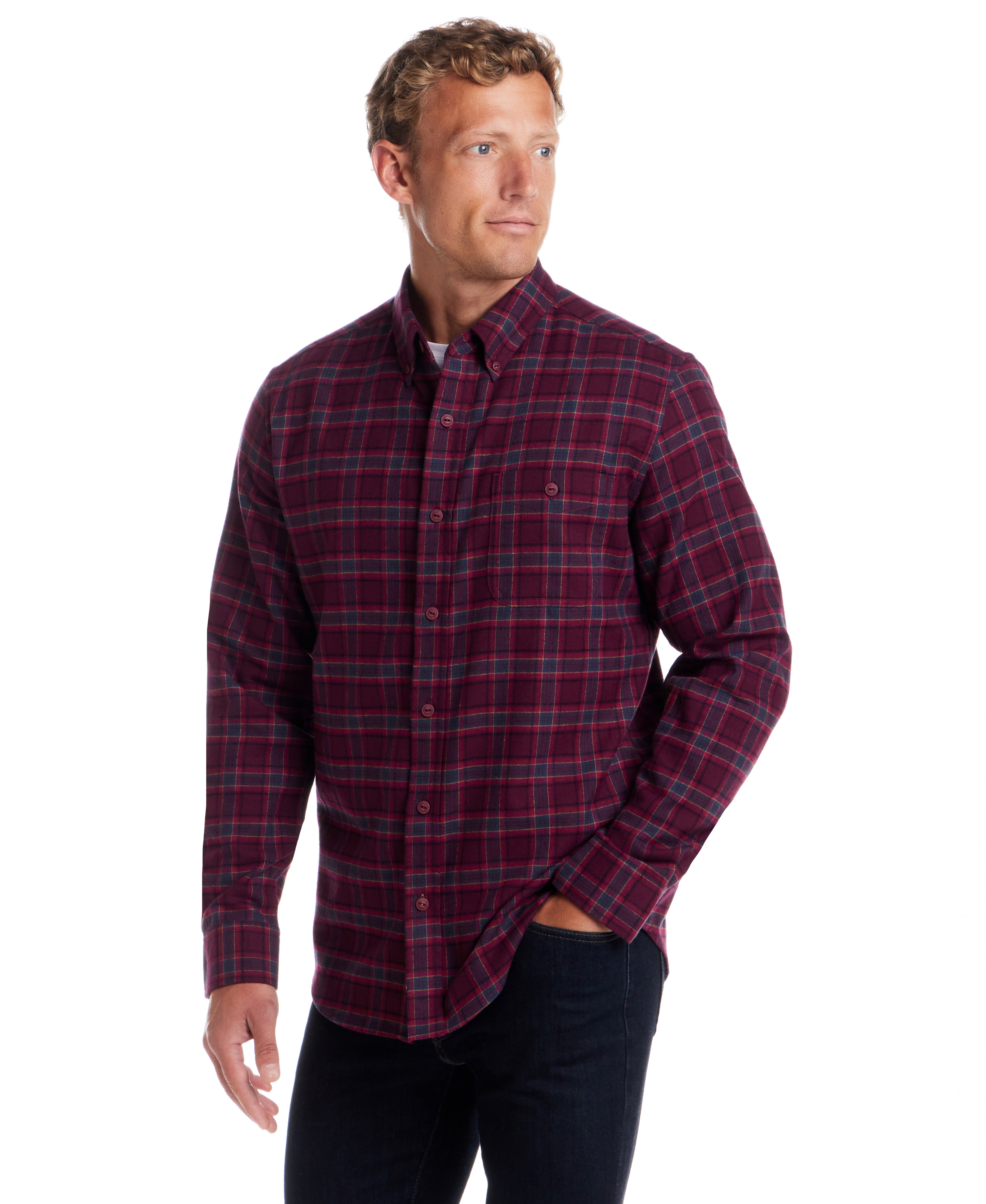 Holiday Antique Flannel in Red Plum
