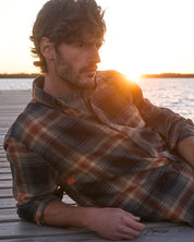 Long Sleeve Brushed Flannel in Bombay Brown