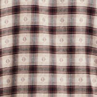 Merlot plaid pattern of a long sleeve brushed flannel shirt, showcasing a rustic and classic design in soft cotton blend.