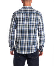 Long Sleeve Brushed Flannel in Blue Fusion
