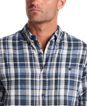 Long Sleeve Brushed Flannel in Blue Fusion
