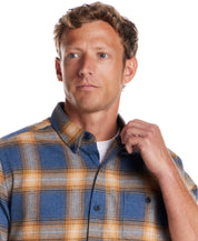 Long Sleeve Brushed Flannel in Delft Blue