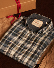 Long Sleeve Brushed Flannel in Blue Fusion