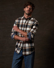 Long Sleeve Brushed Flannel in Caramel Cafe