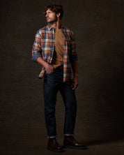 Long Sleeve Brushed Flannel in Umber