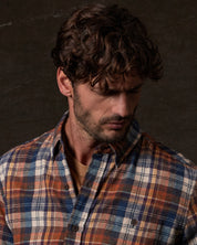 Long Sleeve Brushed Flannel in Umber