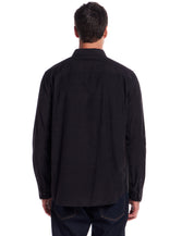 Long Sleeve Pebble Corduroy Shirt in Forged Iron