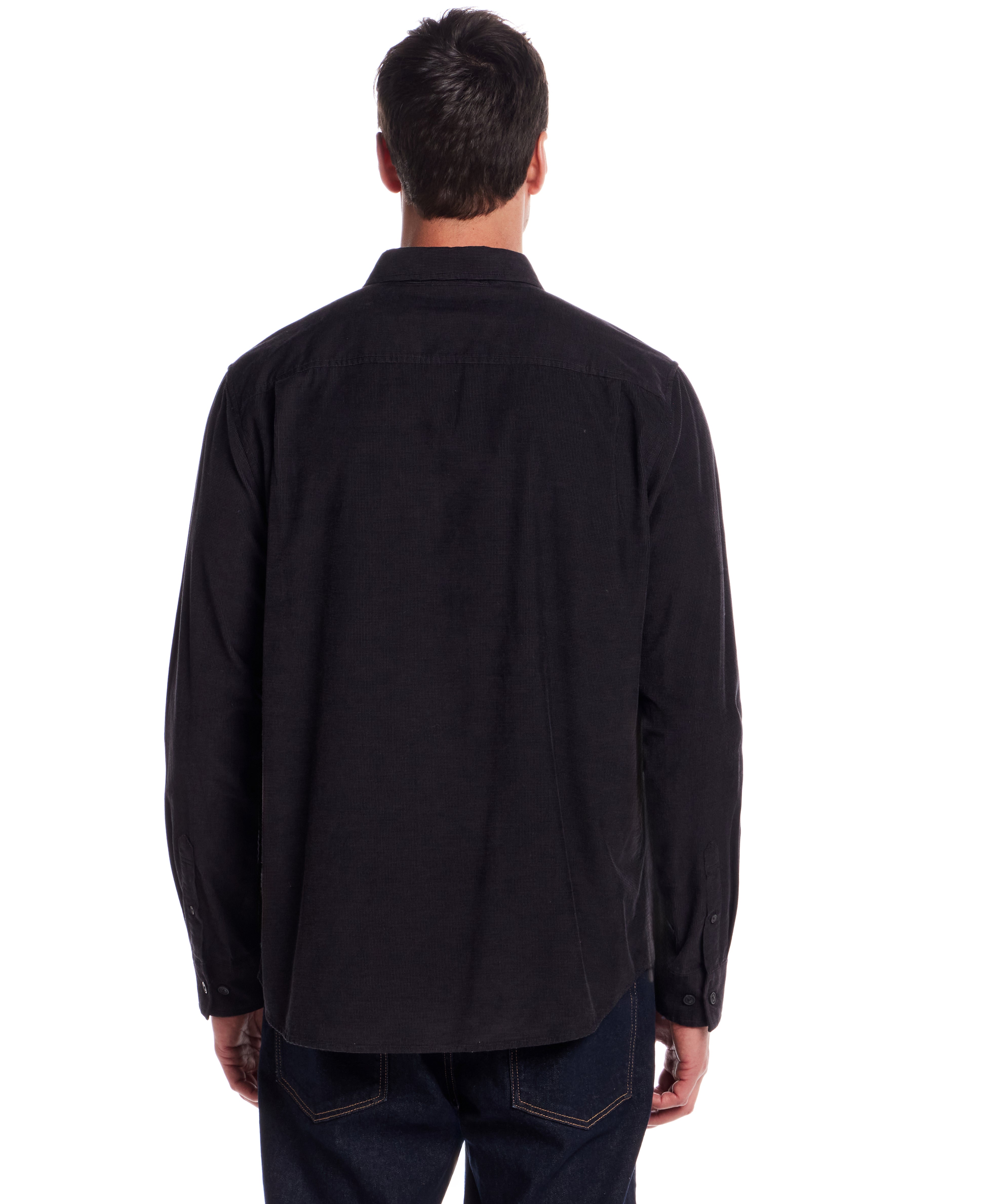 Long Sleeve Pebble Corduroy Shirt in Forged Iron