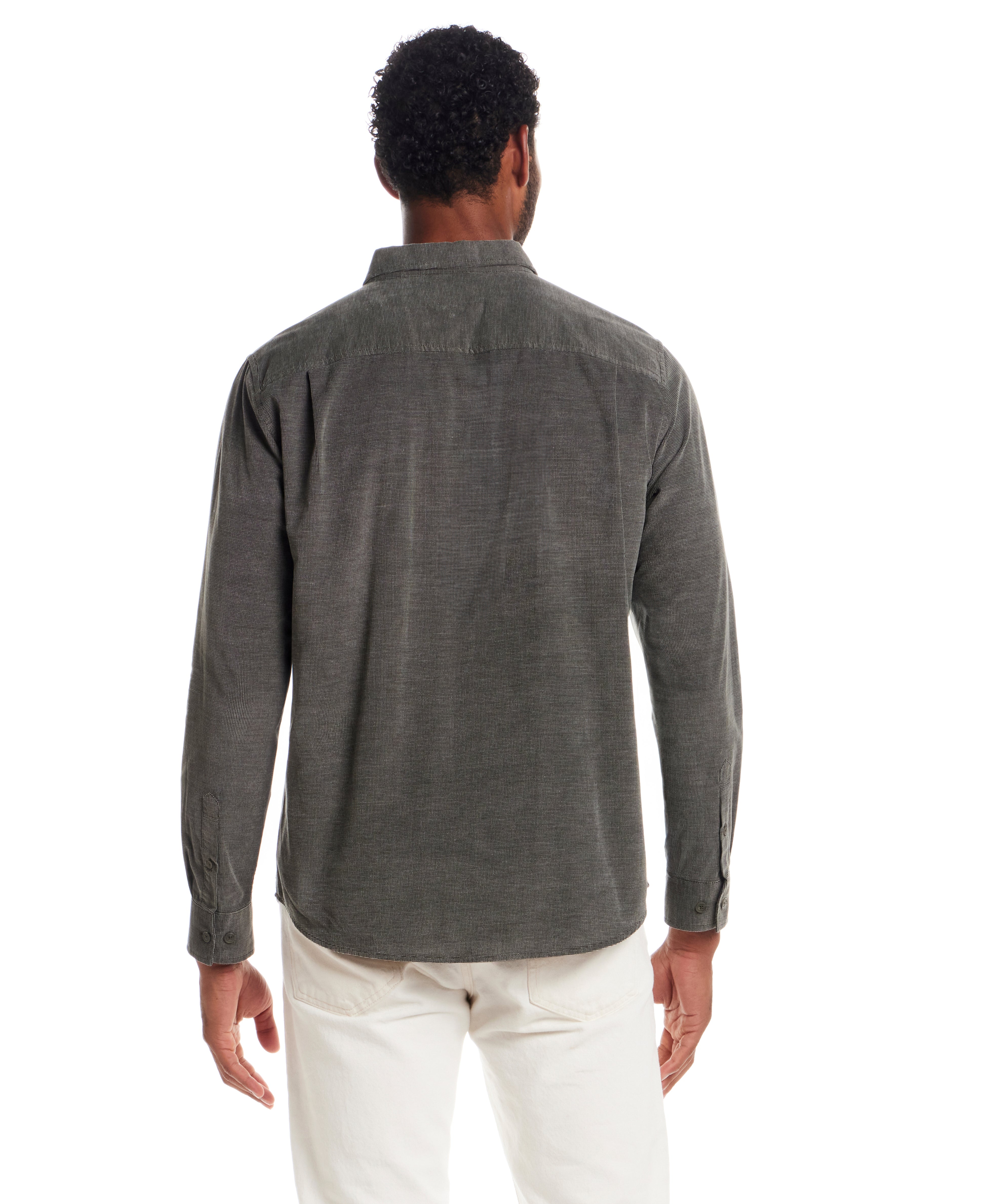 Long Sleeve Nailhead Corduroy Shirt in Kambaba Olive