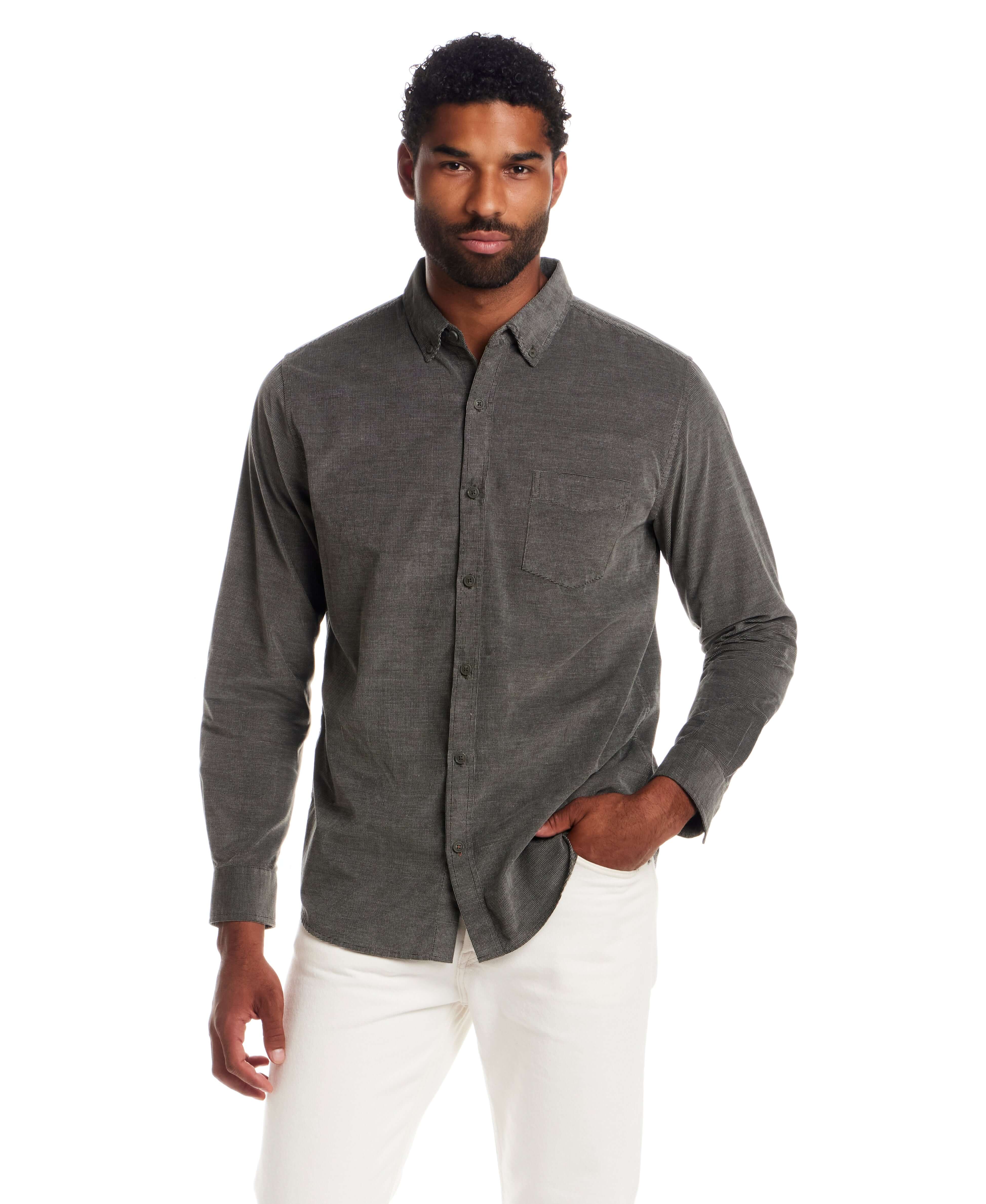 Long Sleeve Pebble Corduroy Shirt in Kambaba Olive | Weatherproof