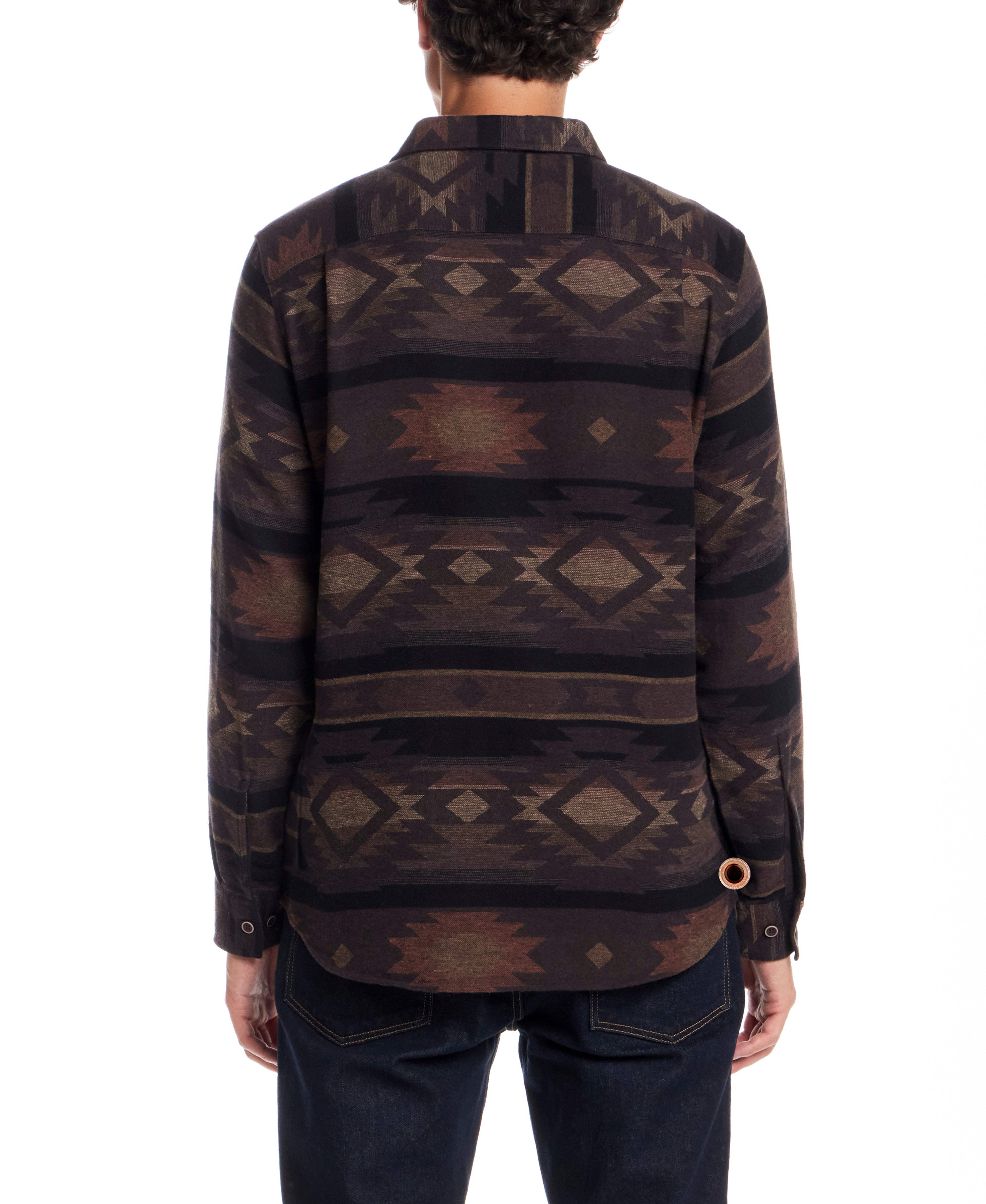 Southwest Unlined Jacquard Overshirt in Chocolate Torte