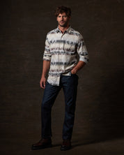 Southwest Unlined Jacquard Over-shirt in Seed Pearl