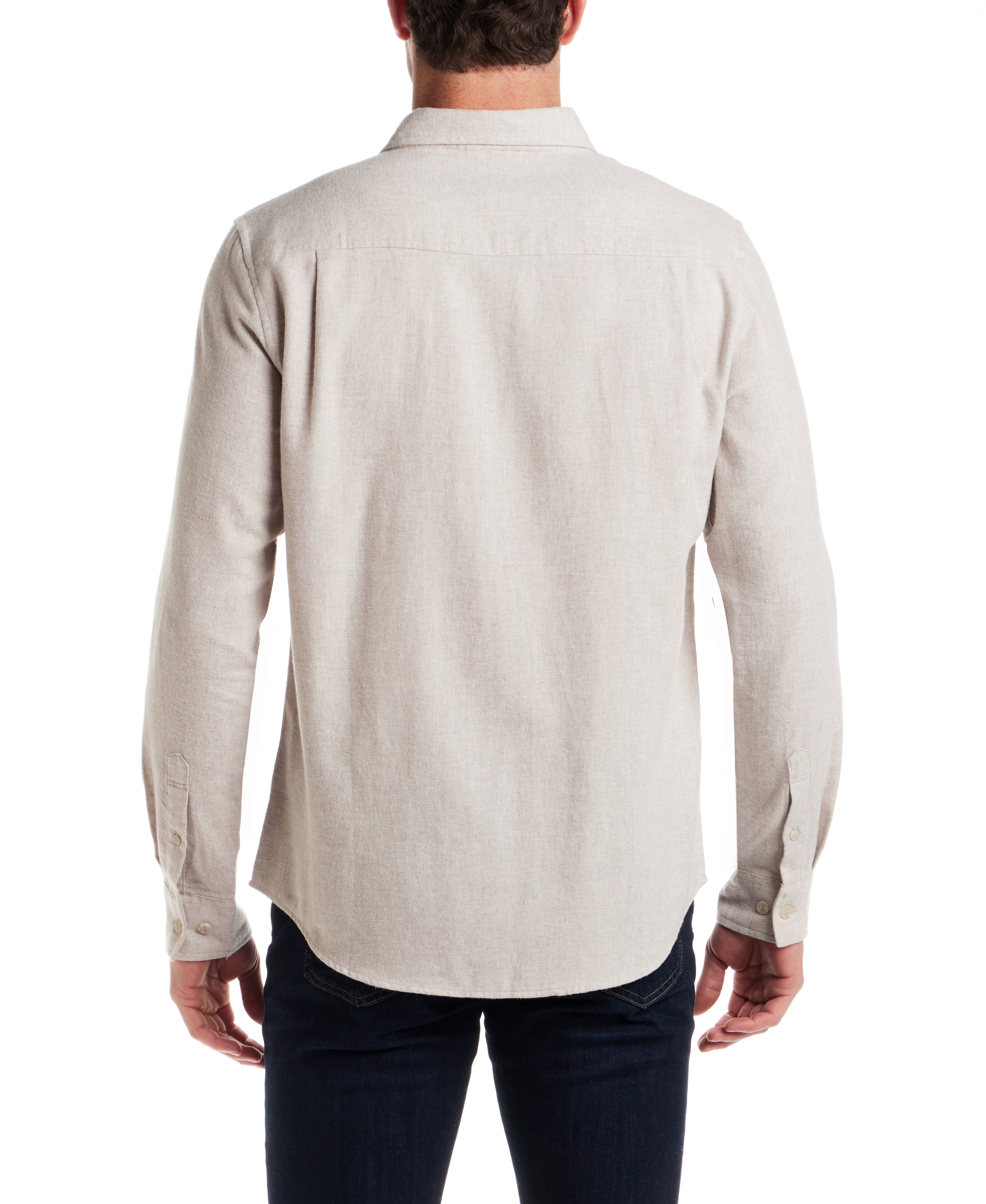 Long Sleeve Antique Heather Flannel in Natural