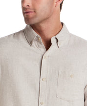 Long Sleeve Antique Heather Flannel in Natural