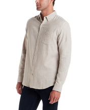 Long Sleeve Antique Heather Flannel in Natural