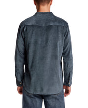 Stretch Corduroy Western Shirt in Slate Blue