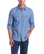 Roll Tab Ripstop Denim Shirt in Insignia Blue