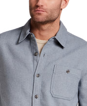 Herringbone Bonded Fleece Shirt Jacket in Bering Sea