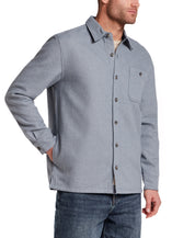 Herringbone Bonded Fleece Shirt Jacket in Bering Sea