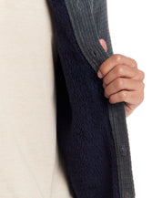 Sherpa Lined Grid Shirt Jacket in Slate