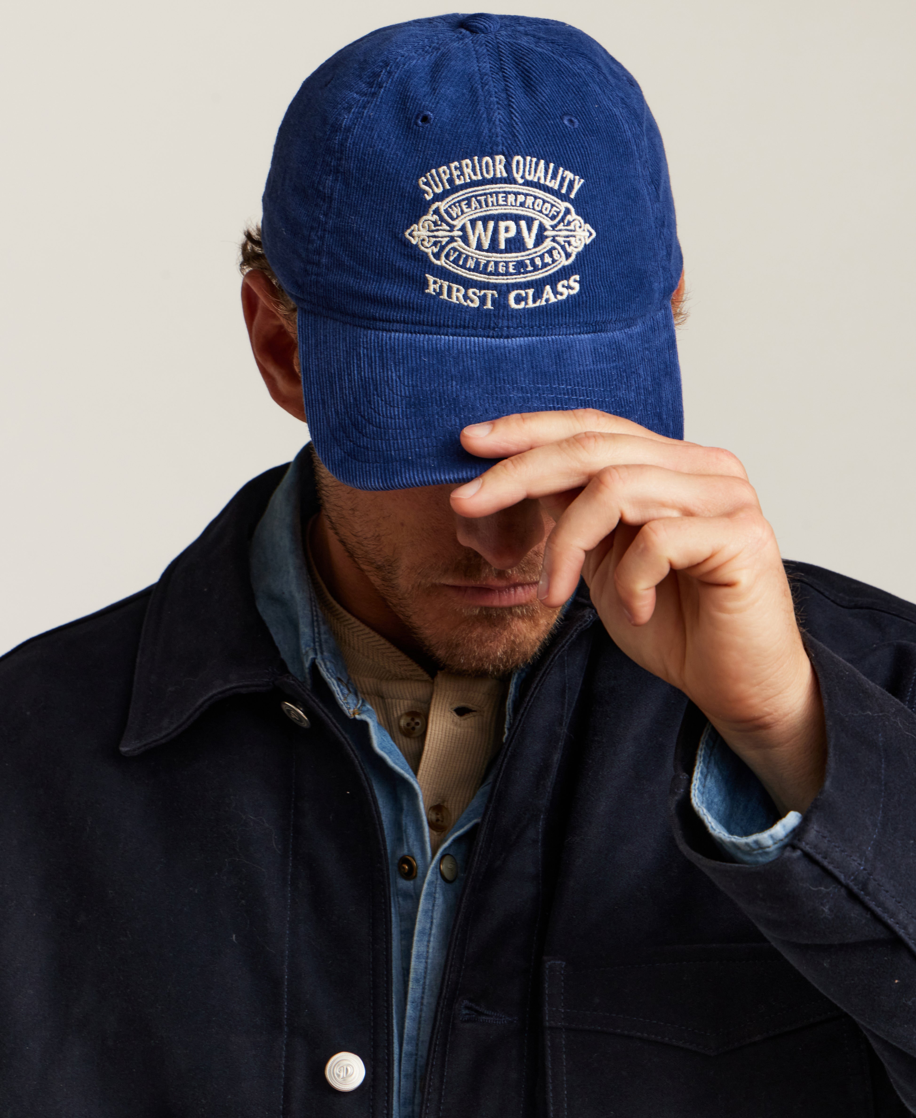 Varsity Corduroy Cap in Blue