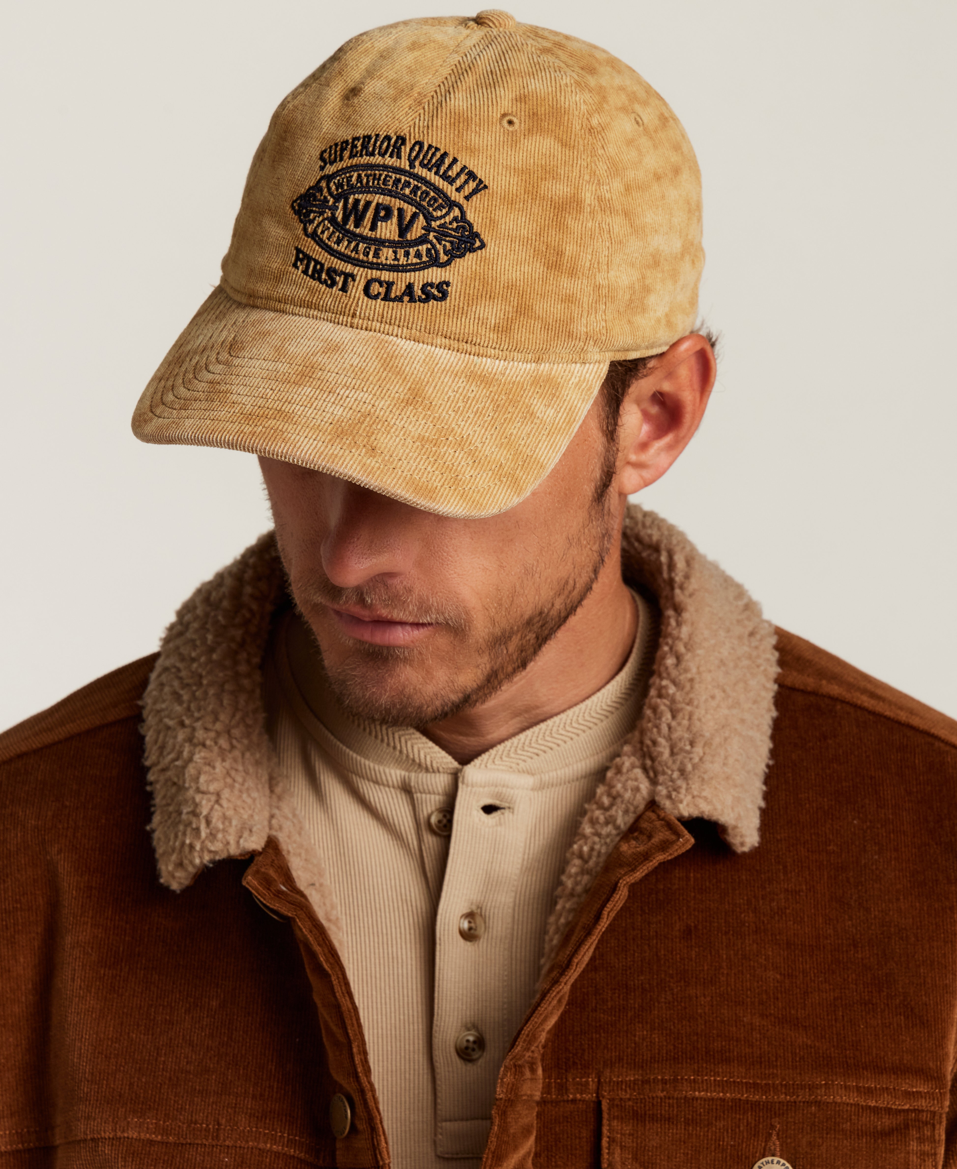 Varsity Corduroy Cap in Light Brown