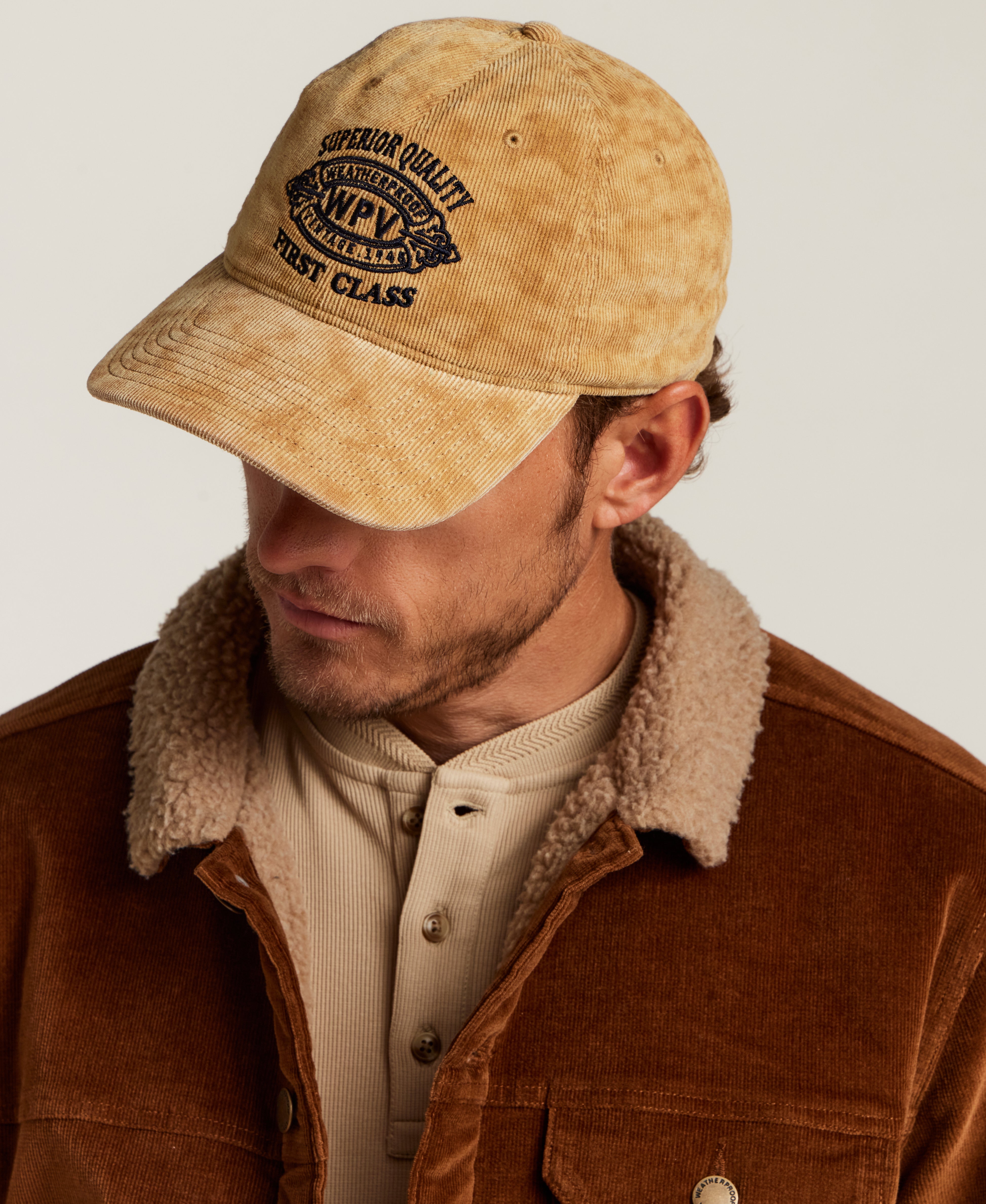 Varsity Corduroy Cap in Light Brown