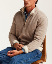 Sweaterfleece Pullover With Sherpa in Cream