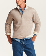 Sweaterfleece Pullover With Sherpa in Cream