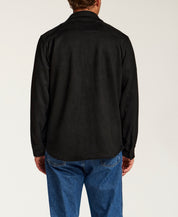 Sueded Shirt Jacket in Black