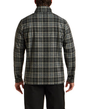 Plaid Quarter-Zip Pullover in Grey