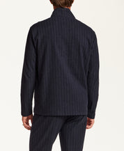 Pinstripe Coatfront Jacket in Blue