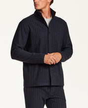 Pinstripe Coatfront Jacket in Blue
